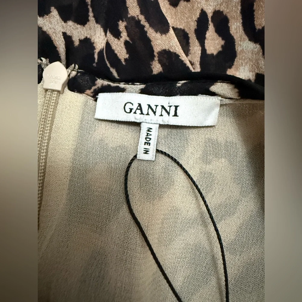 Gianni - Mullin Georgette Ruffle Mini Dress - Leopard - size 8 - EXCELLENT Cond - Picture 7 of 14